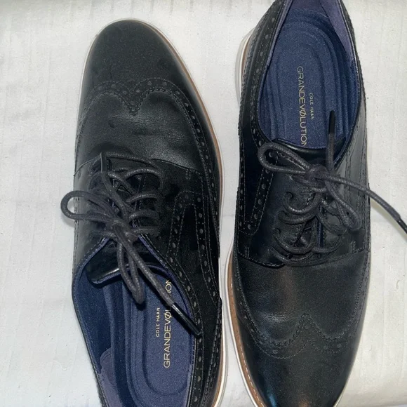 cole haan mens black dress shoes Cole Haan Men's ZERGRAND Remastered Plain Toe Oxford Shoes - Black
